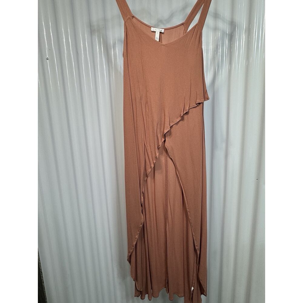 Leith Dress Women's Salmon Open Front Stretch Long Dress Size Small